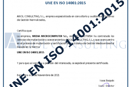 Media Microcomputer implantando la norma ISO 14001:2015
